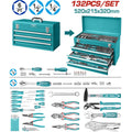 CAJA HERRAMIENTA METALICA INCLUYE 132 PZS INDUSTRIAL SUPER TOTAL
