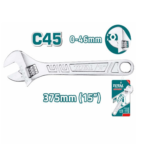 LLAVE AJUSTABLE (15") CROMADA (TOTAL)