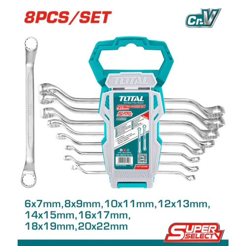 JUEGO DE LLAVES ACODADAS BOCA FIJA (6-22MM) X 8PZS / INDUSTRIAL (TOTAL)