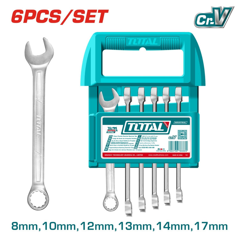 LLAVE MIXTA 8- 17 MM JUEGO X 6 PZS INDUSTRIAL SUPER TOTAL (THT103266)