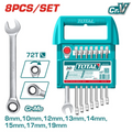 LLAVE MIXTA CON RACHE  8 - 19 MM JUEGO X 8 PZS  INDUSTRIAL SUPER TOTAL (THT103RK086)