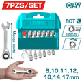 LLAVE MIXTA CON RACHE 8 - 17MM JUEGO X 7 PZS CORTA TOTAL (THT103RK176)