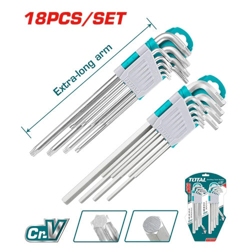 JUEGO DE LLAVES ALLEM Y TORX EXTRA LARGAS X 18PZS (TOTAL)