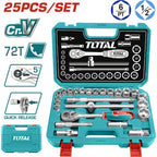 JUEGO DE COPAS CON RATCHET (1/2") X 25PZS (TOTAL)