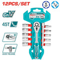 JUEGO DE COPAS CON RATCHET (1/4") X 12PZS (TOTAL)