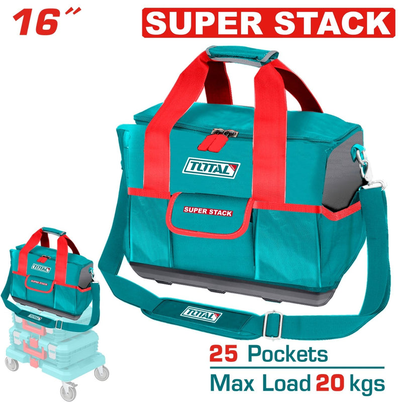 BOLSO DE HERRAMIENTAS 16 REFORZADO CAPACIDAD MAXIMA 20KG TOTAL (THT16165)