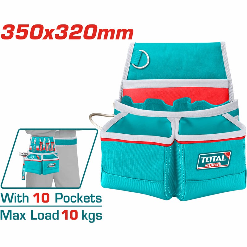 PORTA HERRAMIENTA DE 10 BOLSILLOS CAPACIDAD MAXIMA 10KG TOTAL