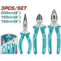 JUEGO DE ALICATES (PUNTA LARGA 6", CORTAFRIO 6", ALICATE 7") X 3PZS (TOTAL)
