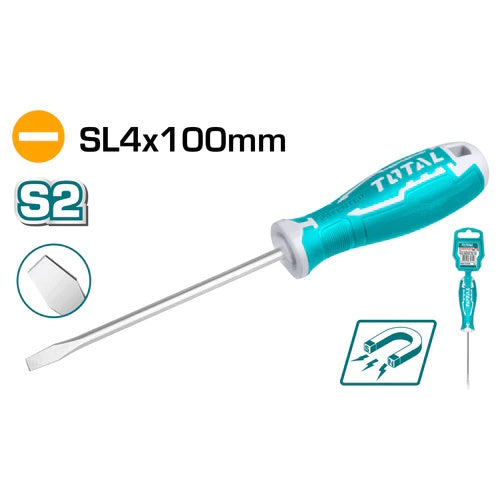 DESTORNILLADOR PALA (4X100MM) PUNTA INMANTADA / INDUSTRIAL  (TOTAL)