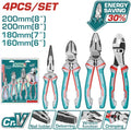 JUEGO ALICATE CORTAFRIOS Y PINZA 4 PZ INDUSTRIAL 8"- 7"- 6"