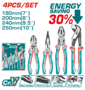 JUEGO DE ALICATE  X 4 PIEZAS CROMO VANADIUM INDUSTRIAL SUPER TOTAL (THT2K0498)