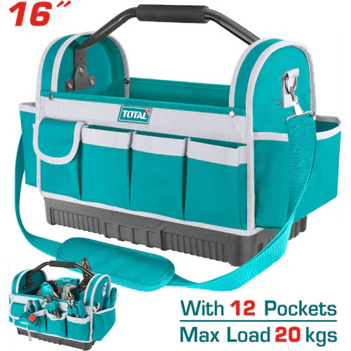 BOLSO DE HERRAMIENTAS 16" REFORZADO CAPACIDAD MAX. 20KG/ INDUSTRIAL (TOTAL)