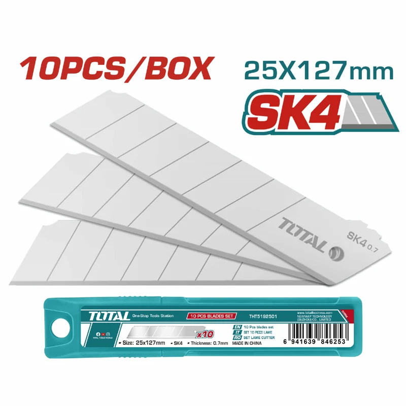 REPUESTO BISTURI 25 X 127 MM JUEGO X 10 UNIDADES INDUSTRIAL TOTAL (THT5192501)