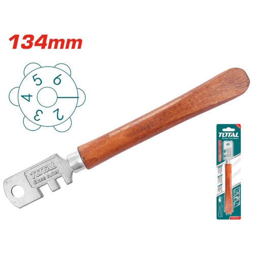 CORTA VIDRIO CON MANGO DE MADERA 6 RUEDAS DE CORTE (TOTAL)