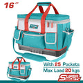 BOLSO DE HERRAMIENTAS 16 REFORZADO CAPACIDAD MAXIMA 20KG INDUSTRIAL SUPER TOTAL