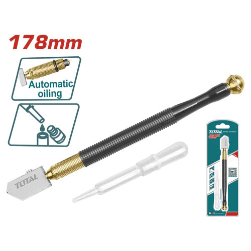 CORTA VIDRIO CON MANGO DE METAL CON ALIMENTADOR DE ACEITE (TOTAL)