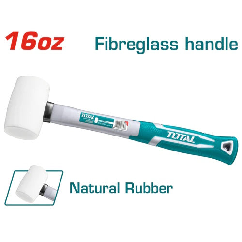 MAZO (16 OZ) DE GOMA BLANCA / MANGO FIBRA DE VIDRIO (TOTAL)