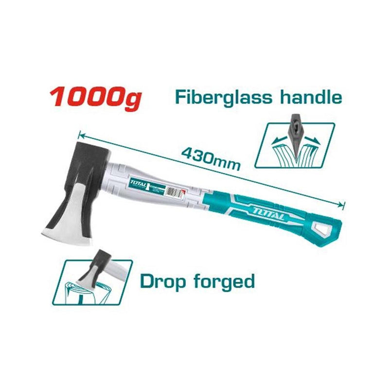 HACHA 1000G MANGO DE FIBRA DE VIDRIO TOTAL