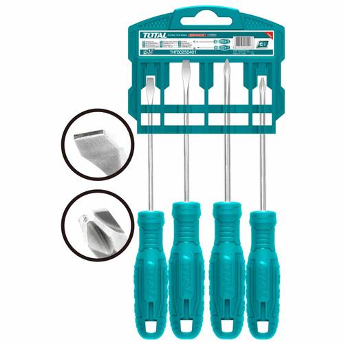 JUEGO DE DESTORNILLADORES MANGO DE PASTA X 4PZS (TOTAL)