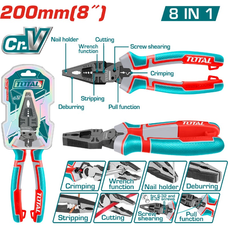 ALICATE 8 " MULTIFUNCIONAL INDUSTRIAL CROMO VANADIUM TOTAL