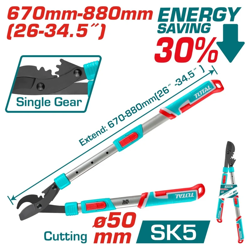 TIJERA PODAR EXTENDIBLE 26-34.5" DIAMETRO CORTE MAX. 50MM INDUSTRIAL TOTAL (THTS1528406)