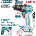 TALADRO INALAMBRICO PERCUTOR 1/2" 20V 55 N.M CARGADOR Y BATERIA NO INCLUIDO SUPER TOTAL