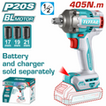 PISTOLA IMPACTO INALAMBRICA 1/2 20V 405 NM INCLUYE 3 COPAS 17,19,21,  BATERIA Y CARGADOR SE VENDEN POR SEPARADO  INDUSTRIAL SUPER TOTAL (TIWLI20451)