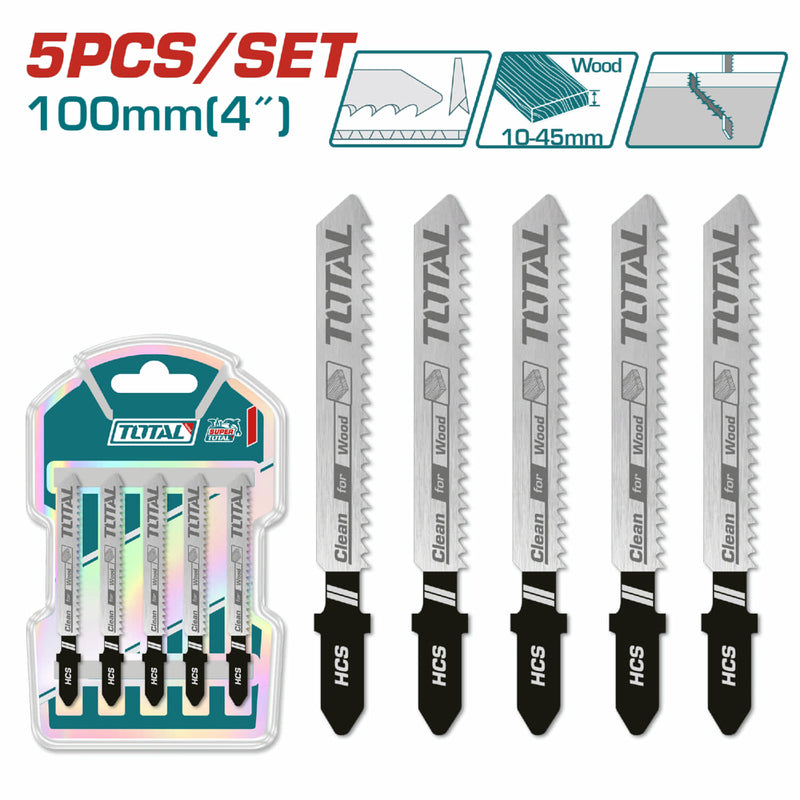 SET DE SEGUETA SIERRA CALADORA X 5 PCS PARA MADERA TOTAL (TJSBT101D)