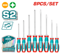 JUEGO DESTORNILLADORES X 8 PCS CROMO VANADIUM PUNTA IMANTADA INDUSTRIAL SUPER TOTAL (TKSDS0846)