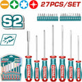 JUEGO DESTORNILLADORES X 6PZS  (+)(-) + DESTORNILLADOR CON PUNTAS INTERCAMBIALES (20 PUNTAS) INDUSTRIAL SUPER TOTAL