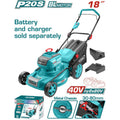 CORTADORA DE CESPED 20" 40V, BATERIA Y CARGADOR NO INCLUIDOS INDUSTRIAL SUPER TOTAL (TLMLI4020)