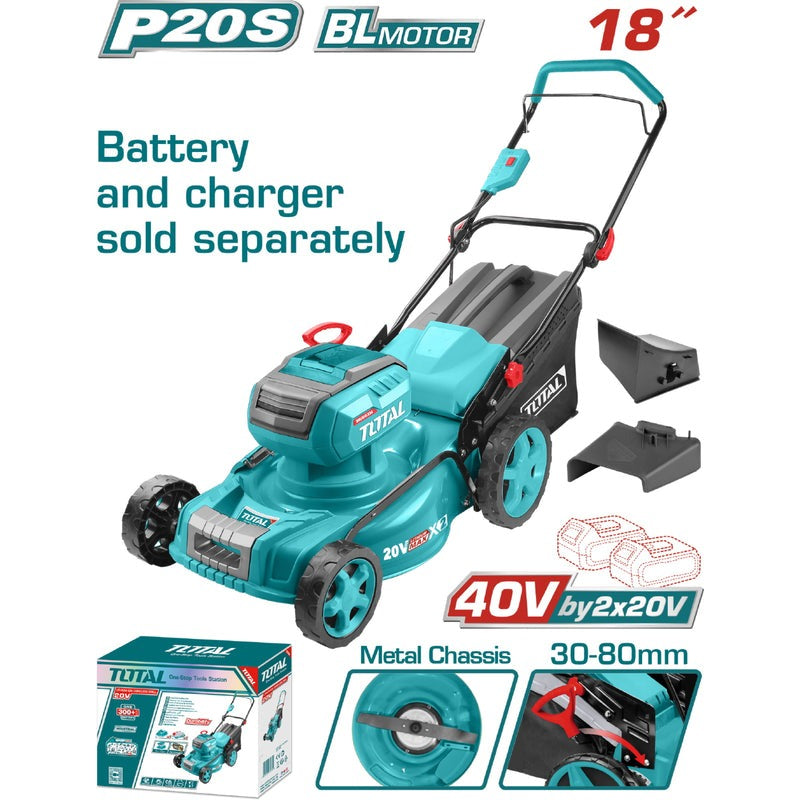CORTADORA DE CESPED 20" 40V, BATERIA Y CARGADOR NO INCLUIDOS INDUSTRIAL SUPER TOTAL (TLMLI4020)