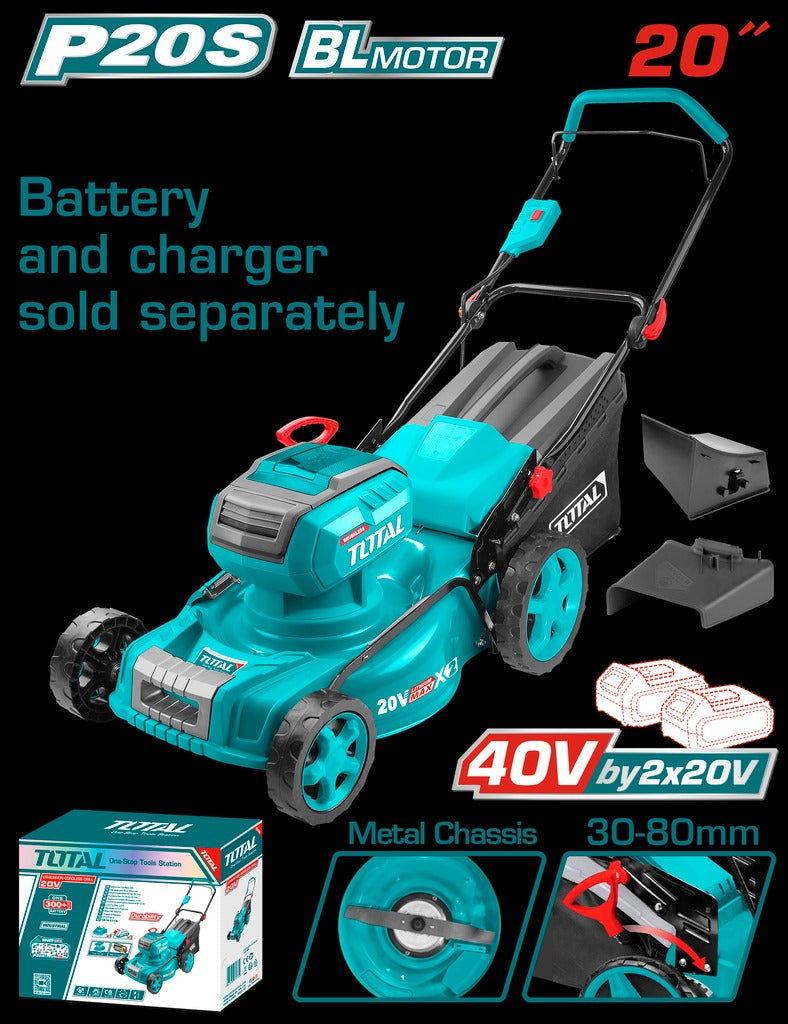 CORTADORA DE CESPED 20" 40V, BATERIA Y CARGADOR NO INCLUIDOS INDUSTRIAL SUPER TOTAL (TLMLI4020)