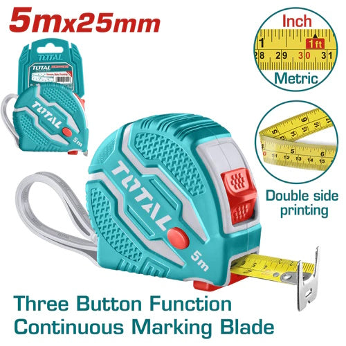 CINTA METRICA (5M X 25MM) ENCAUCHETADO (TOTAL)