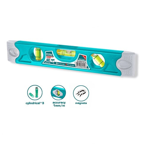 NIVEL TORPEDO (225MM) BORDE ALUMINIO Y PASTA  (TOTAL)