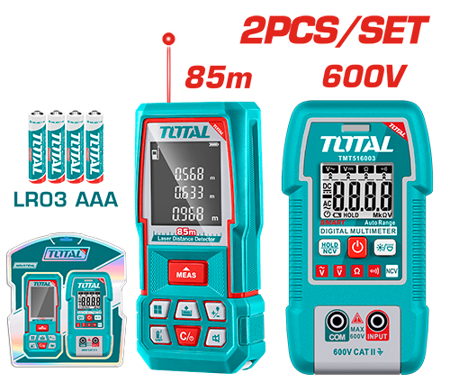 MEDIDOR DE DISTANCIA LASER 85MTS + TESTER DIGITAL 600V 4000 CONTEOS RMS INDUSTRIAL (TMT260523)