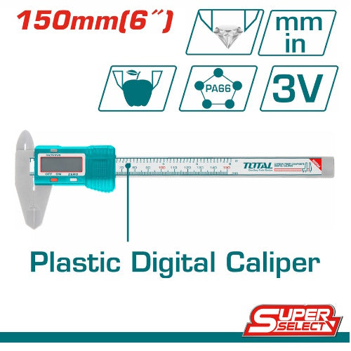 CALIBRADOR PIE DE REY (150MM) DIGITAL PLASTICO / SUPER SELECT  (TOTAL)