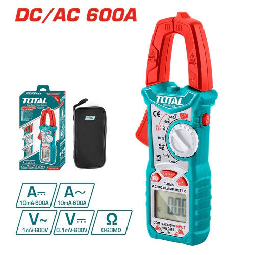 PINZA VOLTIAMPERIMETRICA AC/DC 600AMP / MIDE TEMPERATURA  (TOTAL)