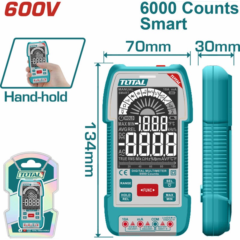 TESTER DIGITAL 600V INDUSTRIAL SUPER TOTAL — Herramientas Total Colombia