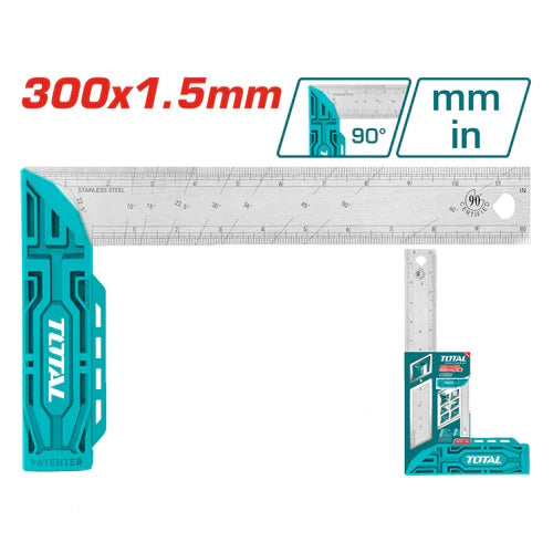 ESCUADRA ANGULAR (12") DE ACERO INOXIDABLE (TOTAL)