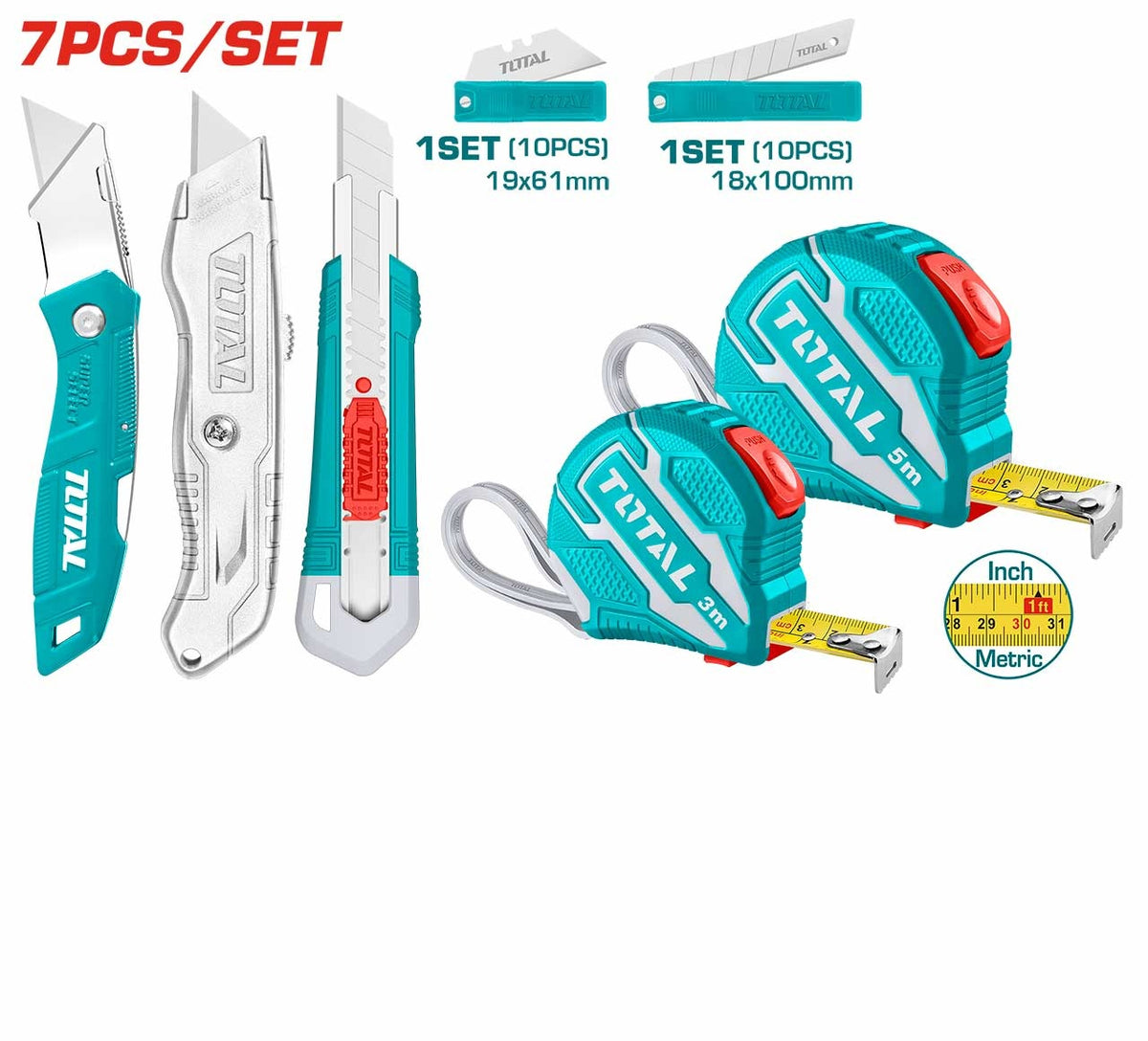 KIT DE HERRAMIENTA 7 PZS TOTAL