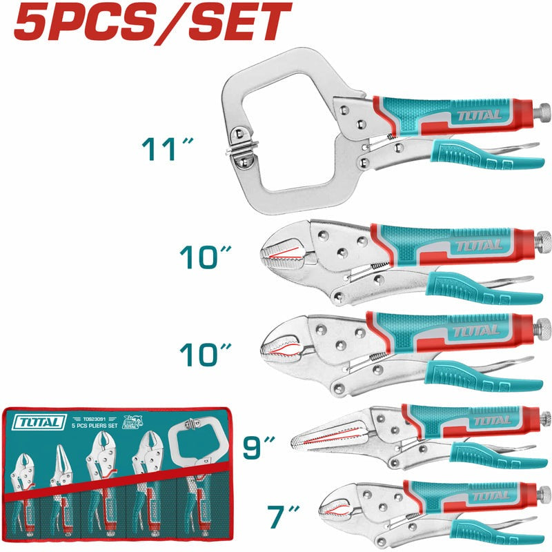 JUEGO DE ALICATES DE PRESION X 5 PZS SUPER TOTAL