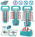 JUEGO DE COPAS CON RATCHET (57PZS) CTE 1/4"-3/8" Y 1/2" + BOLSO 16" (TOTAL)