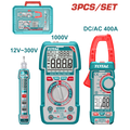 KIT MEDIDOR DE CORRIENTE DIGITAL INCLUYE PROBADOR - TESTER - PINZA SUPER TOTAL