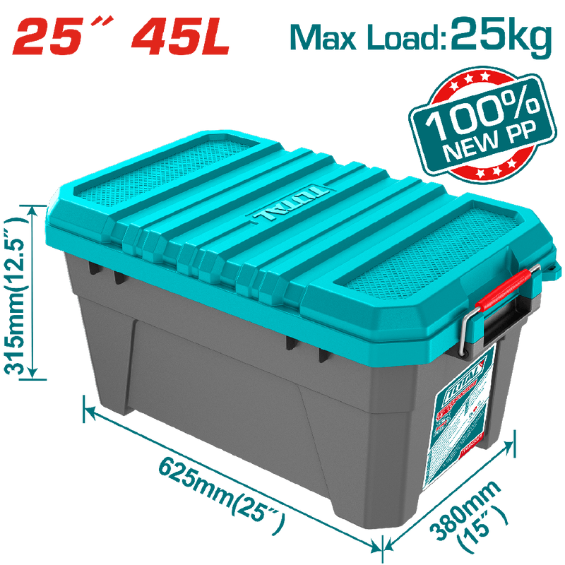 CAJA DE ALMACENAJE  PLÁSTICA 25" 45L TOTAL (TPBX0252)