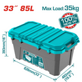 CAJA DE ALMACENAJE PLÁSTICA 33" 55L TOTAL (TPBX0332)