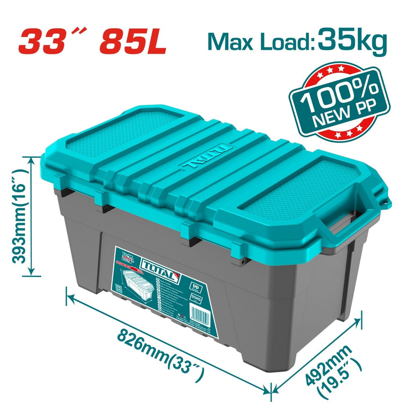 CAJA DE ALMACENAJE PLÁSTICA 33" 55L TOTAL (TPBX0332)