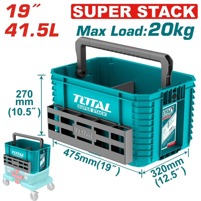 CAJA HERRAMIENTAS 19" APILABLE Y ADAPTABLE (THTWB61001-THWB61201)  SUPER TOTAL (TPBXS104)