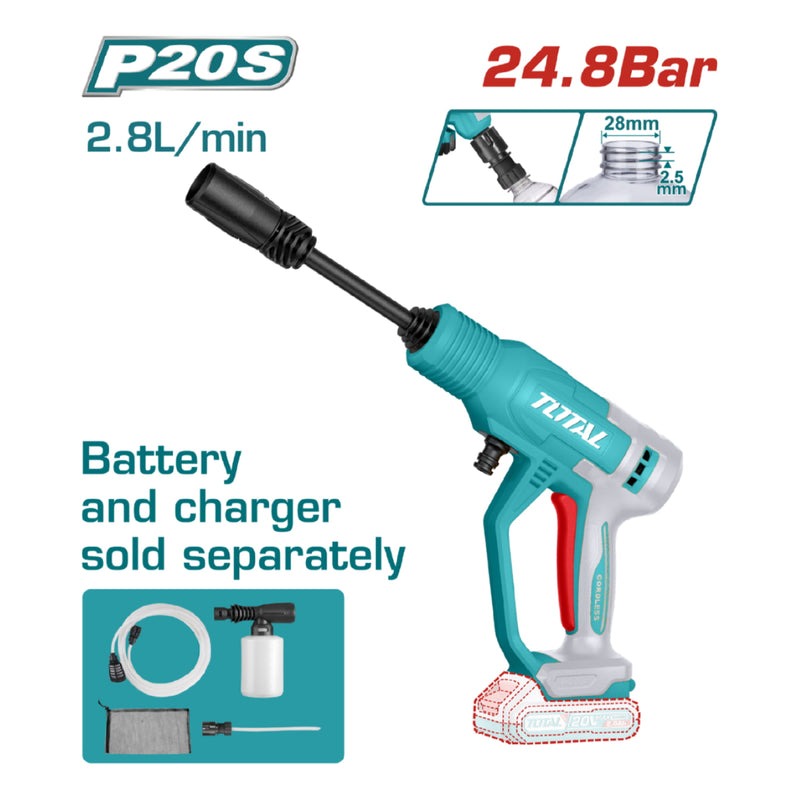 HIDROLAVADORA INALAMBRICA 20V PORTATIL BATERIA Y CARGADOR NO INCLUIDO SUPER TOTAL