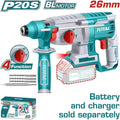 TALADRO ROTOMARTILLO 20V SDS PLUS 2.5J 3 BROCAS 1 CINCEL SIN BATERIA NI CARGADOR (TOTAL)